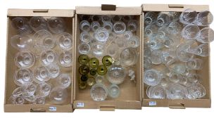 Quantity of vintage glassware in three boxes