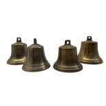 Four Victorian bronze bells