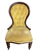 Victorian mahogany spoon back nursing chair