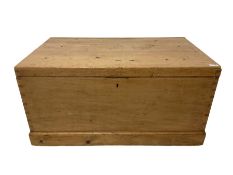 19th century waxed pine blanket box