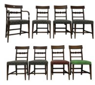 Set eight (7+1) early 19th century mahogany dining chairs