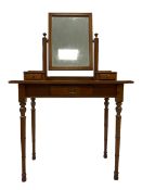 Mid 20th century small mahogany dressing table with mirror and drawer