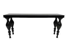 Barker & Stonehouse - ebonised console table on turned supports