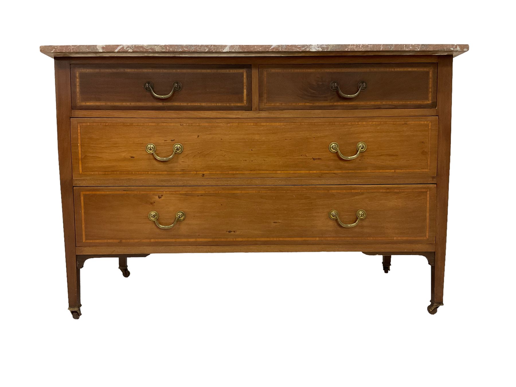 Edwardian inlaid mahogany washstand