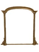 Victorian gilt framed over-mantle mirror