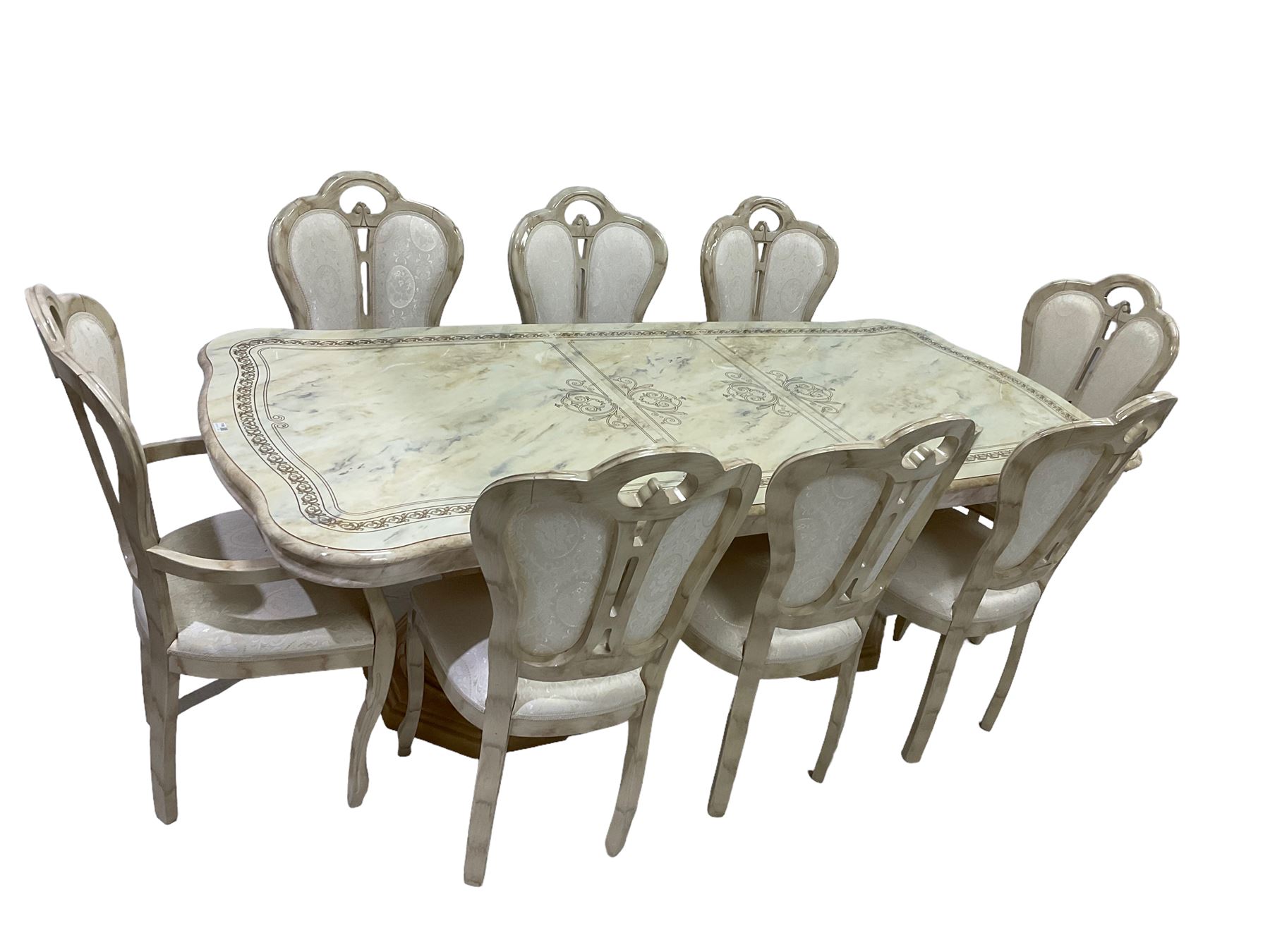 Italian composite marble extending dining table - Image 7 of 11