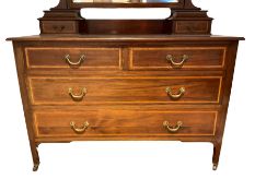 Edwardian inlaid mahogany dressing chest