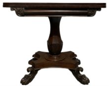 Victorian mahogany fold over tea table