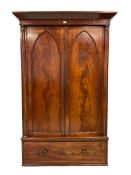 Early 19th century mahogany double wardrobe