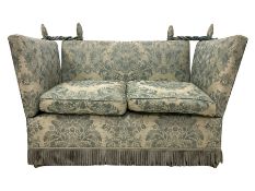 Feather filled knole-style sofa