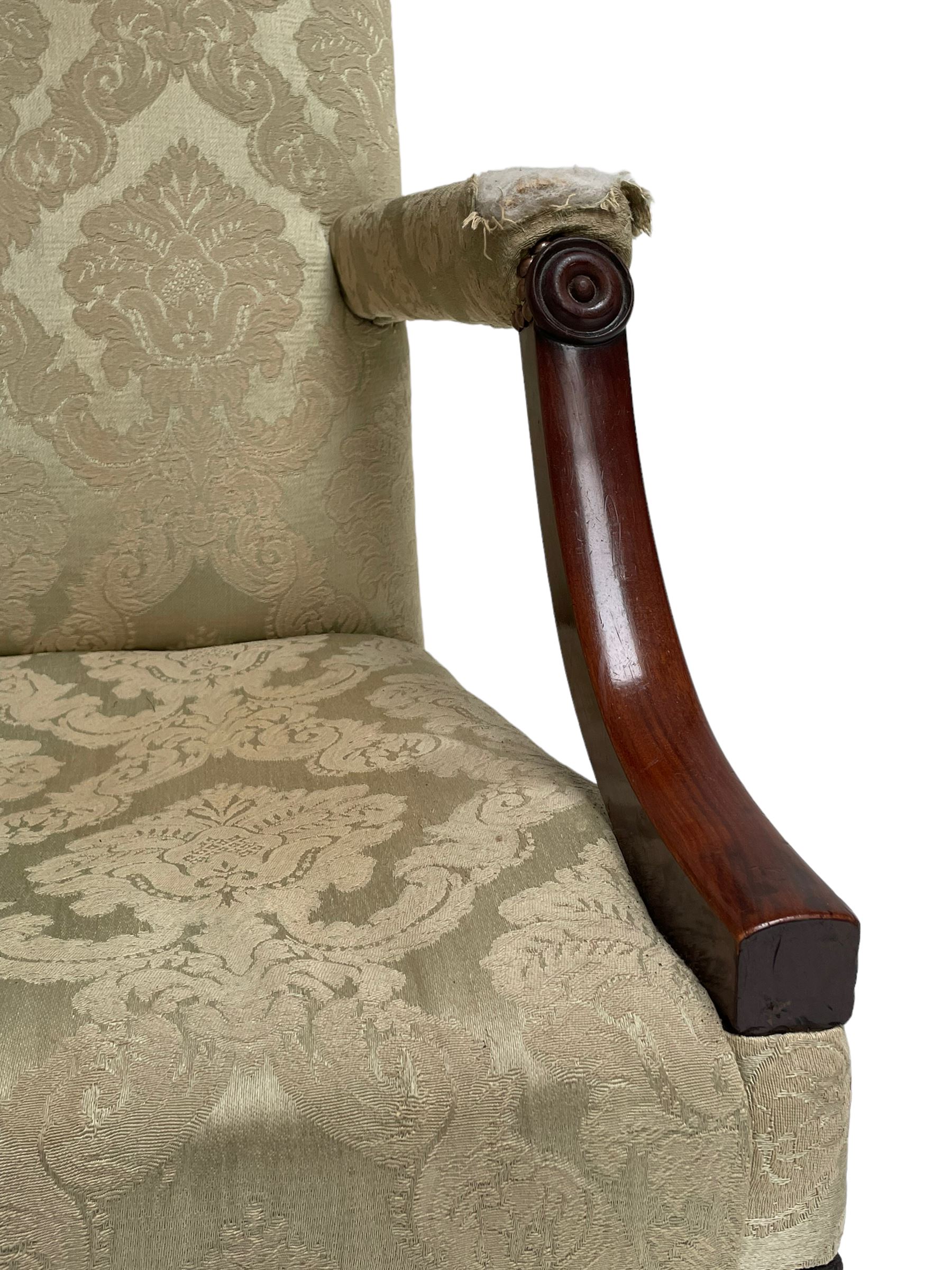 George III mahogany Gainsborough armchair - Image 8 of 9