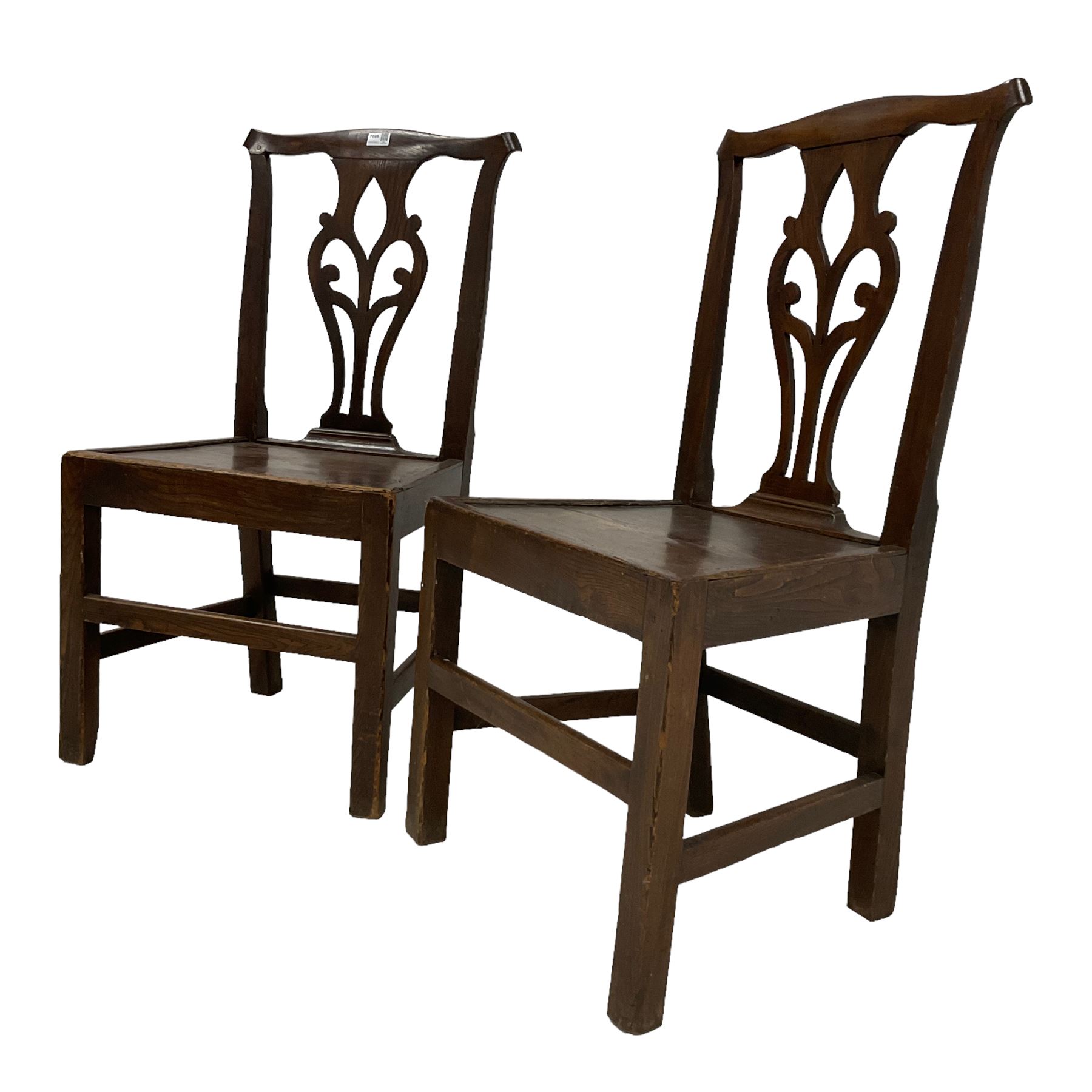 Pair Georgian elm country chairs - Image 2 of 4