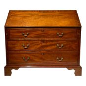 Late 19th century mahogany and mahogany banded bureau