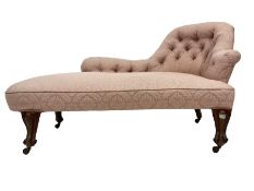 Mid-to late 19th century walnut framed chaise longue