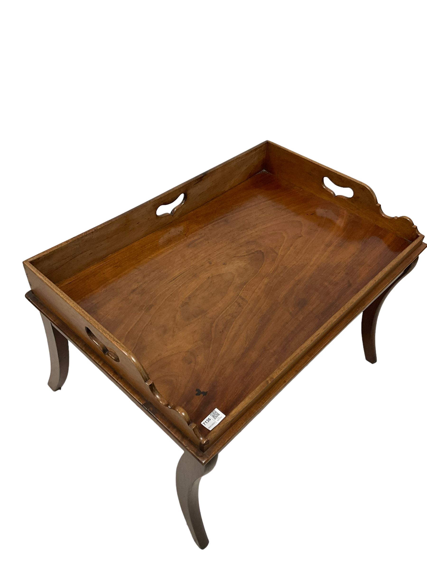 Mahogany tray-top coffee table - Image 3 of 3