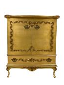 Italian style gilt entertainment cabinet