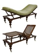 19th century mahogany and cane work campaign bed