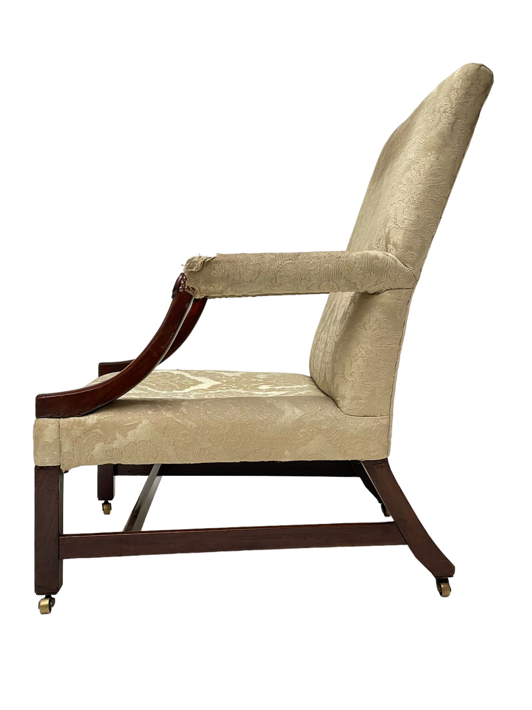 George III mahogany Gainsborough armchair - Image 9 of 9