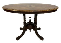 Victorian walnut loo table