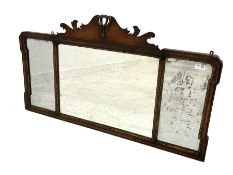 Early 20th century Georgian design walnut framed wall mirror