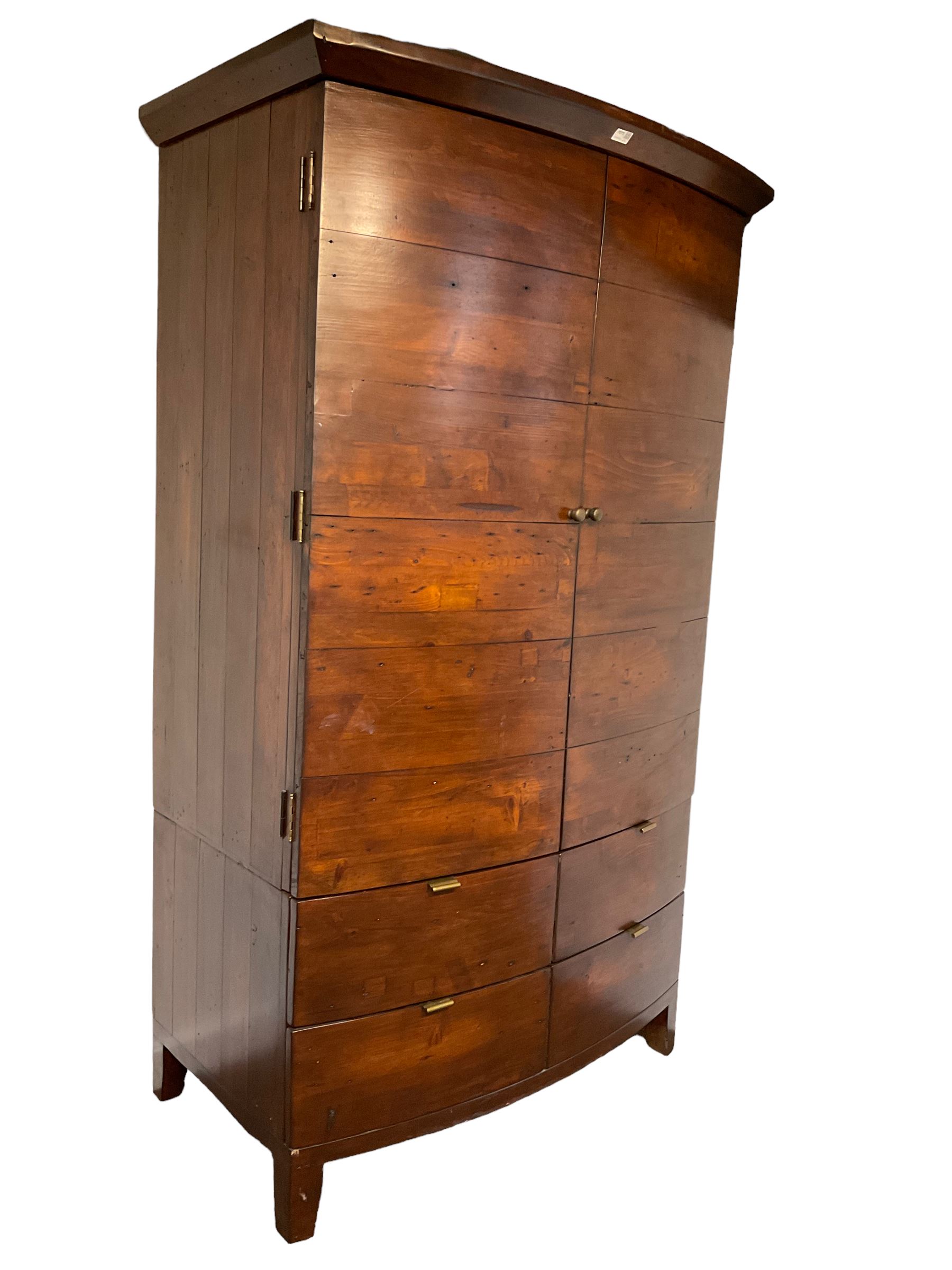 Barker & Stonehouse - Navajos reclaimed chestnut double bow front wardrobe - Image 2 of 3