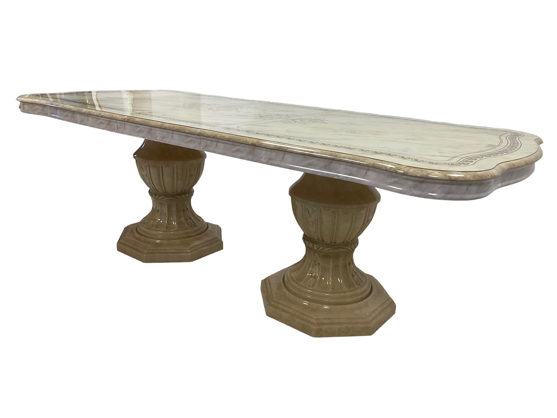 Italian composite marble extending dining table - Image 6 of 11