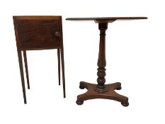 George III mahogany bow-front bedside table