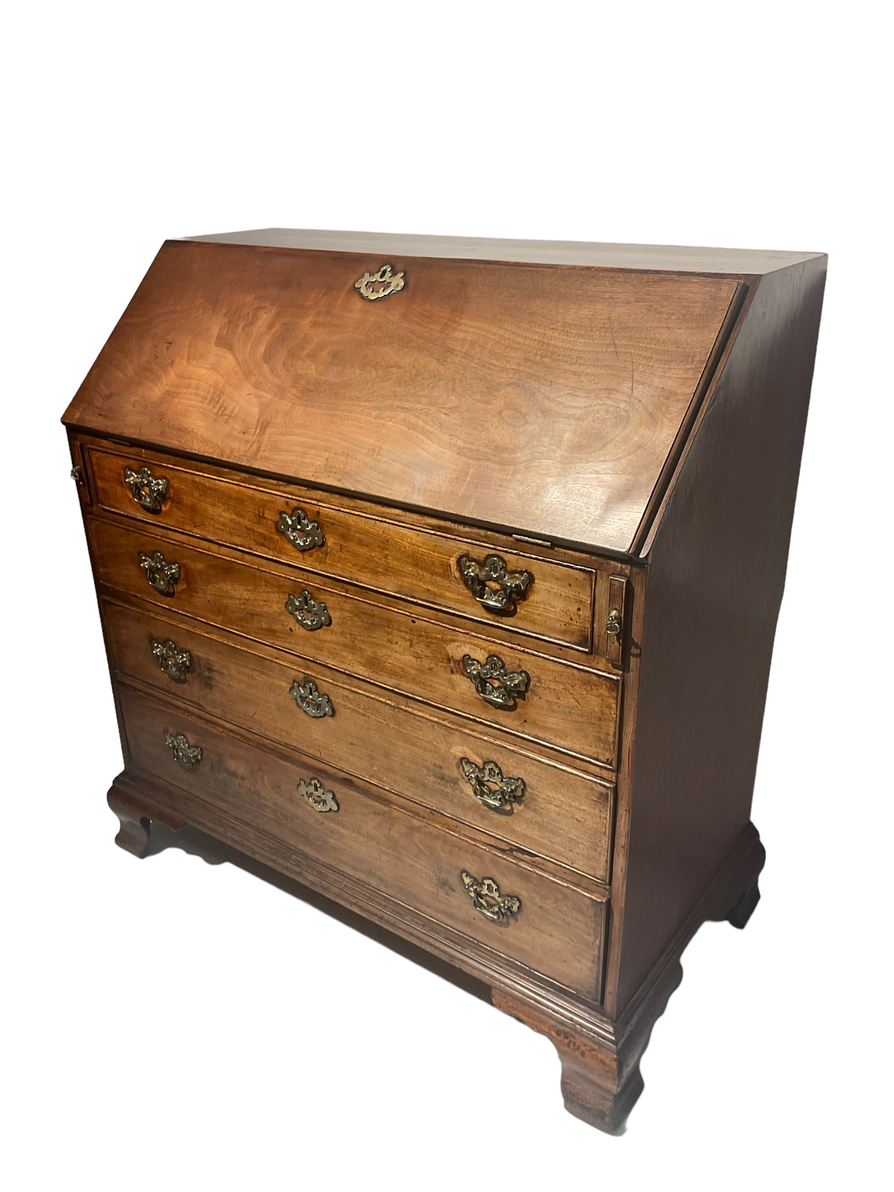 George III mahogany bureau - Image 2 of 4