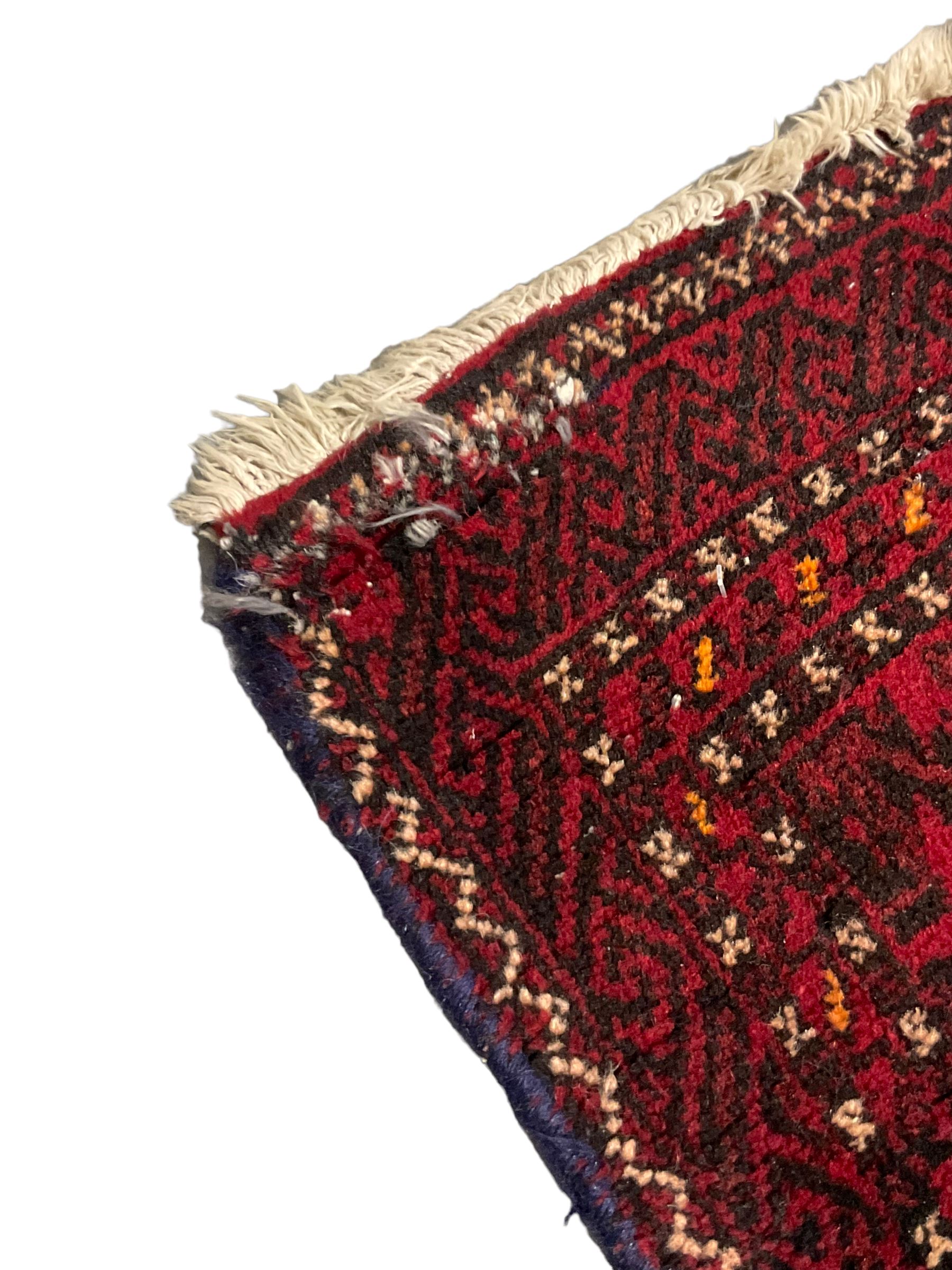 Persian indigo and dark rust ground rug - Image 5 of 7