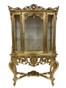 Silik Lo Stile Di Classe - Italian Rococo style carved gilt display cabinet