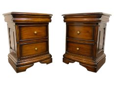 Barker & Stonehouse - pair Grosvenor mahogany bow-front bedside chests