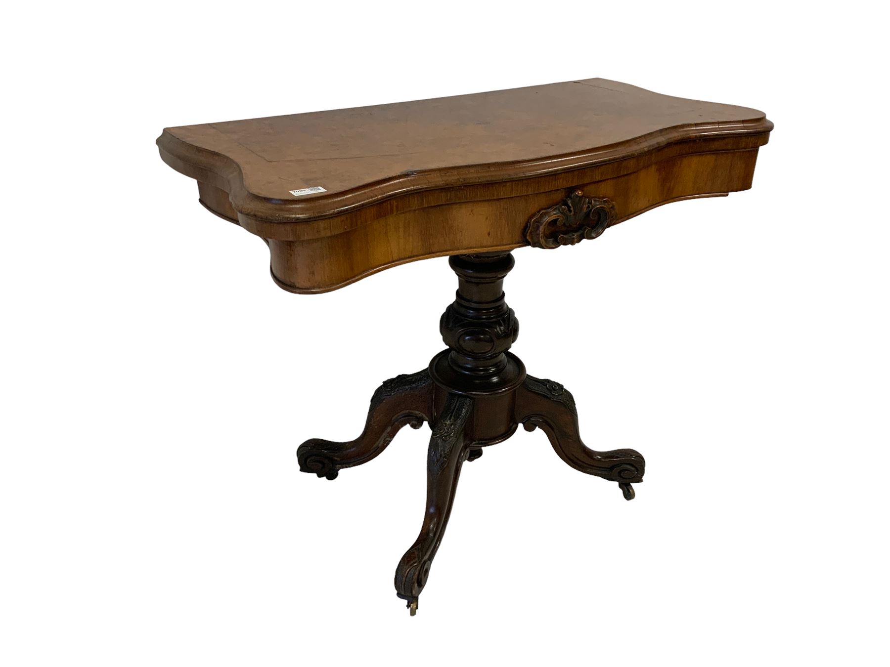 Victorian walnut serpentine games table