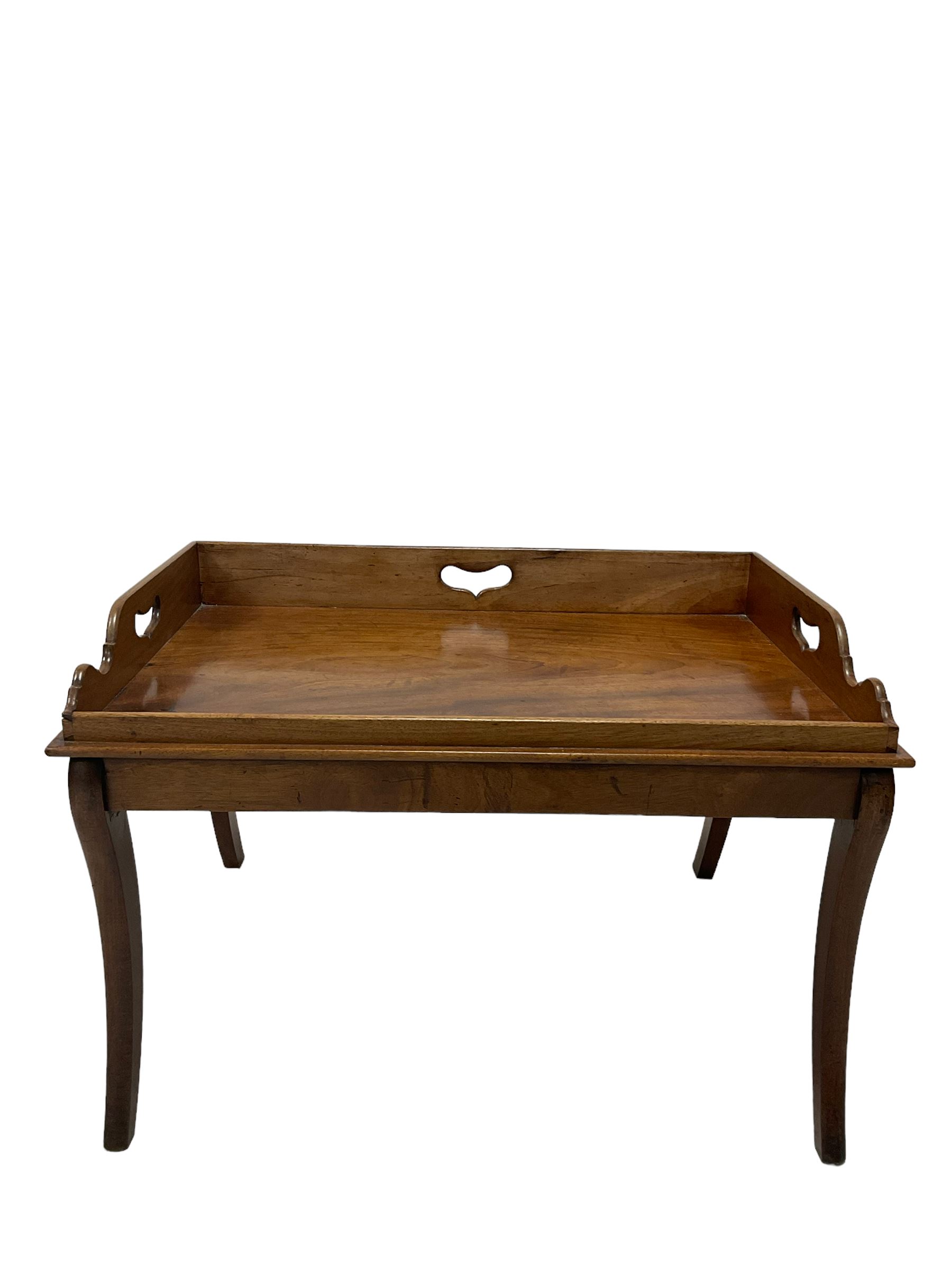 Mahogany tray-top coffee table