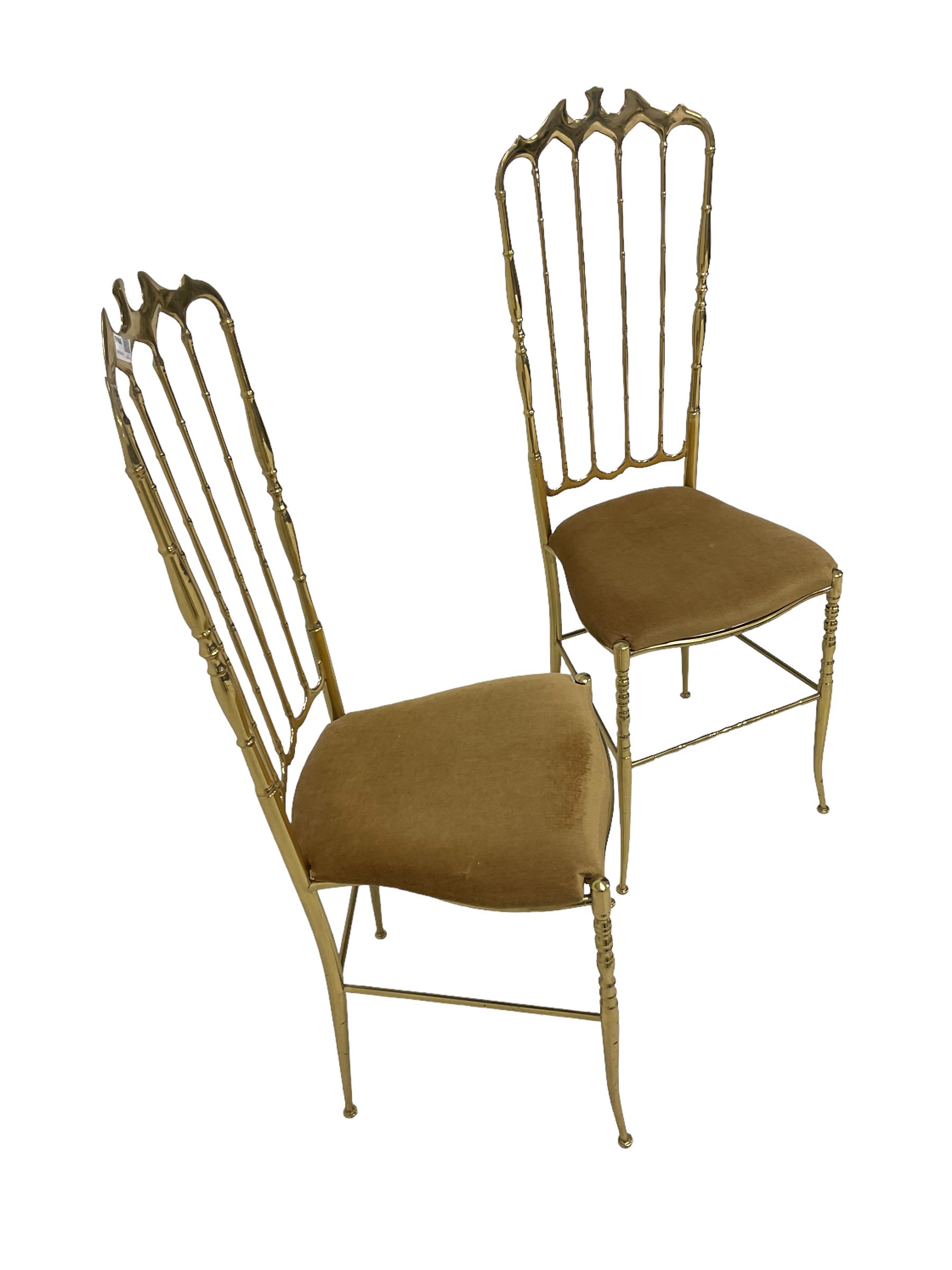 Pair gilt metal chiavari style chairs - Image 4 of 4