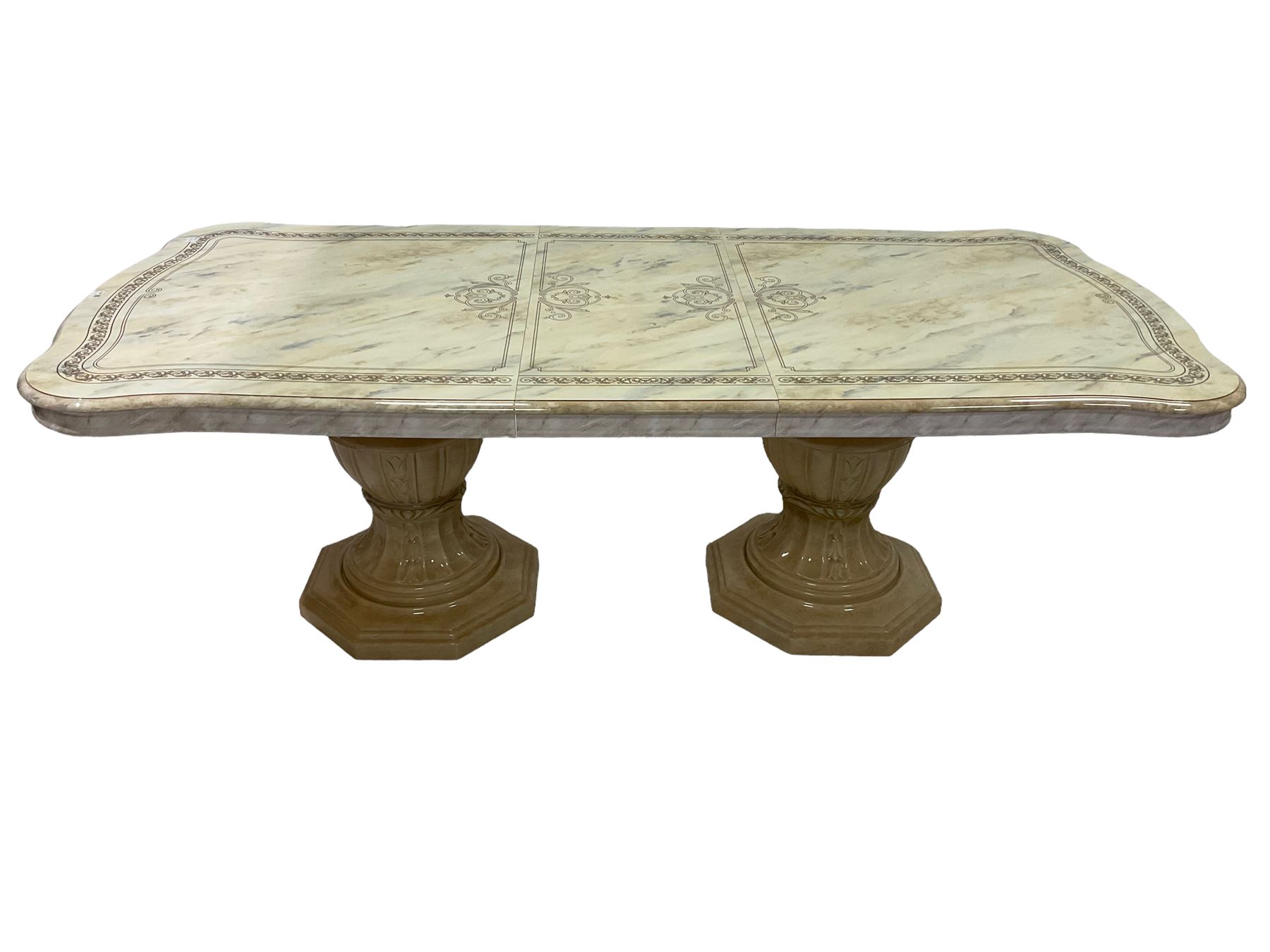 Italian composite marble extending dining table - Image 4 of 11
