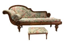 19th century oak chaise longue