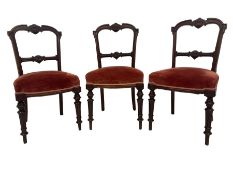 Set three late 19th century dining chairs