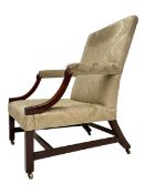 George III mahogany Gainsborough armchair