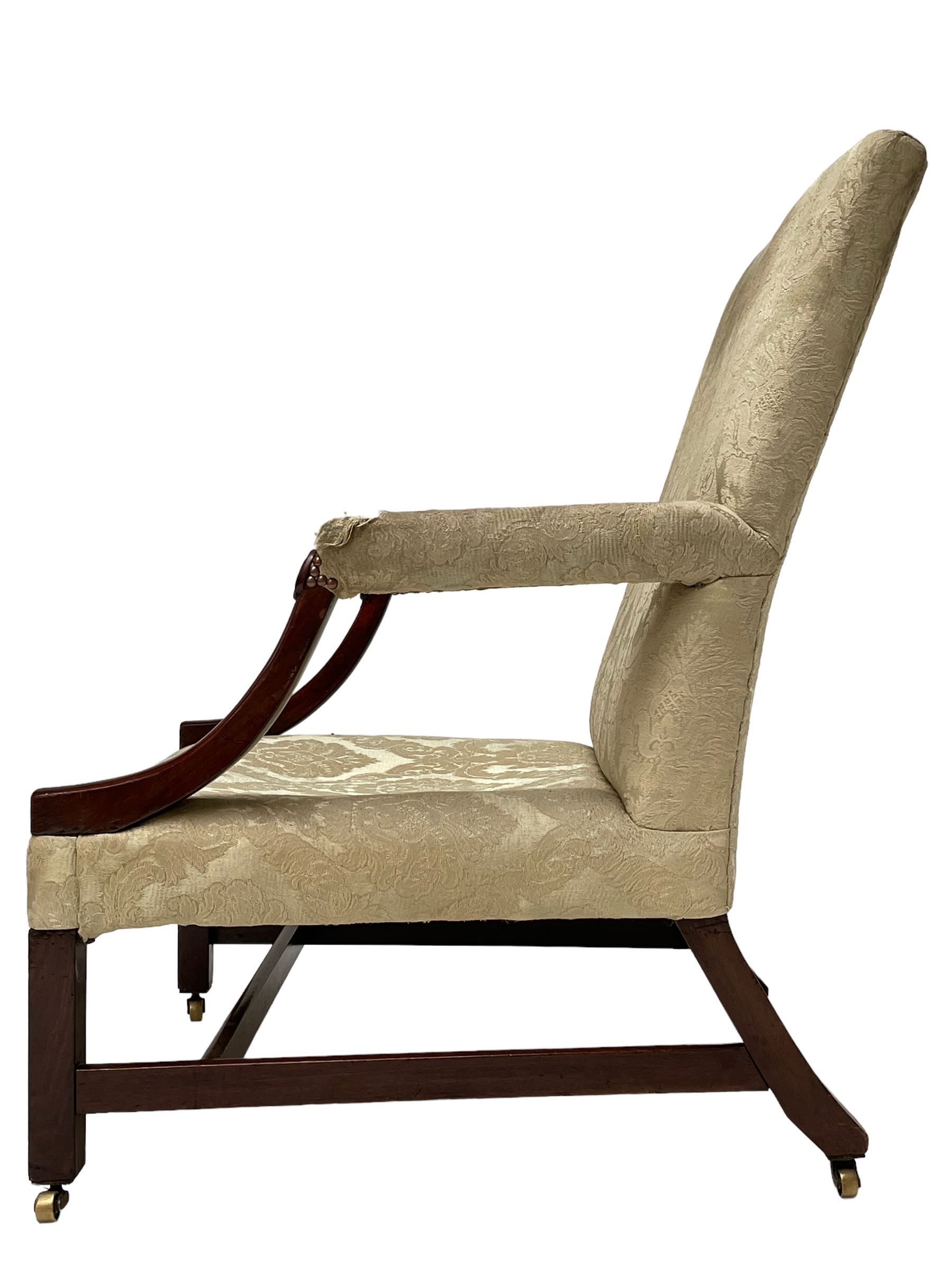 George III mahogany Gainsborough armchair - Image 3 of 9