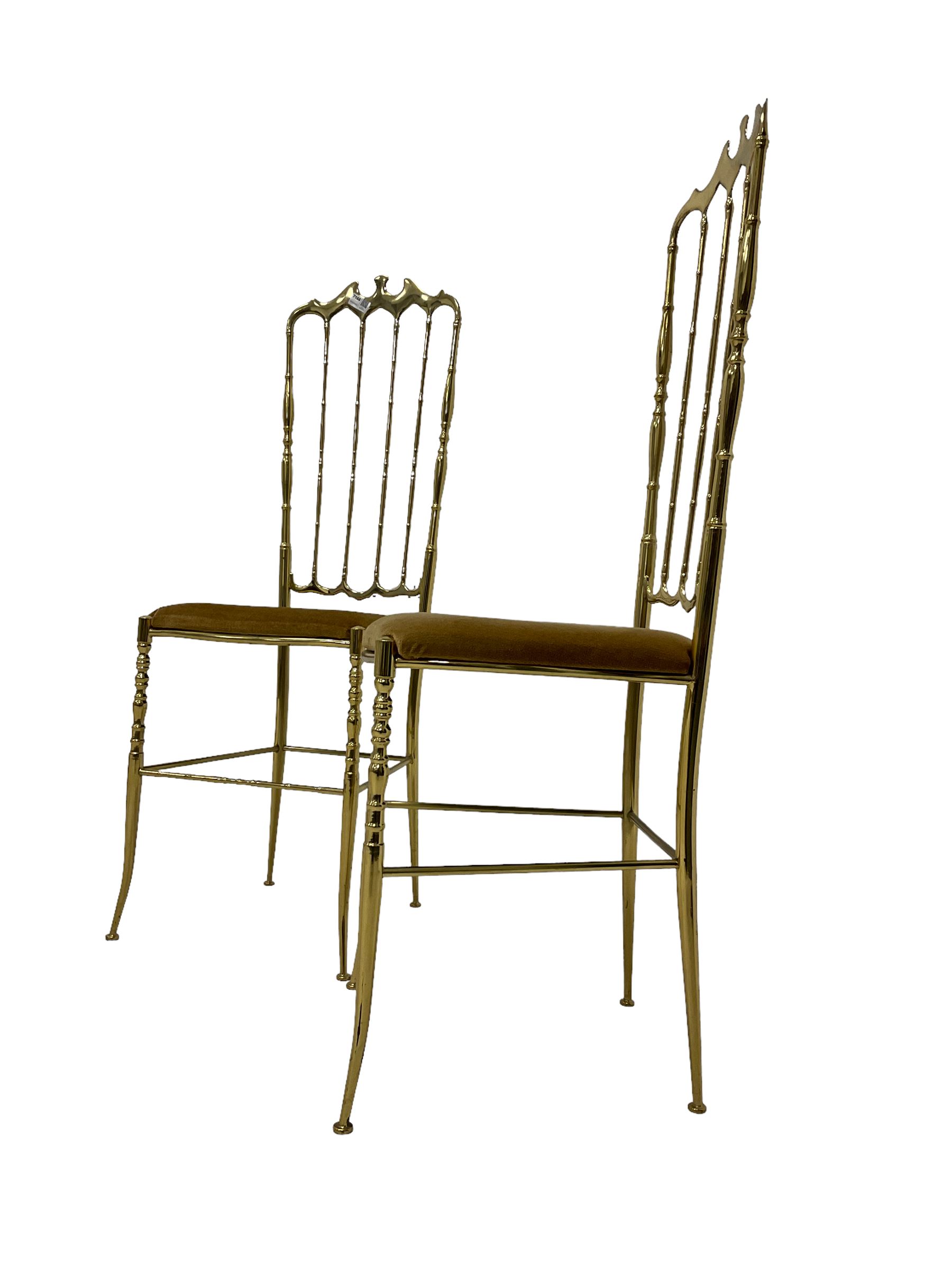 Pair gilt metal chiavari style chairs - Image 3 of 4