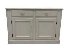 Laura Ashley - cream finish sideboard fitted with two drawers and two cupboards