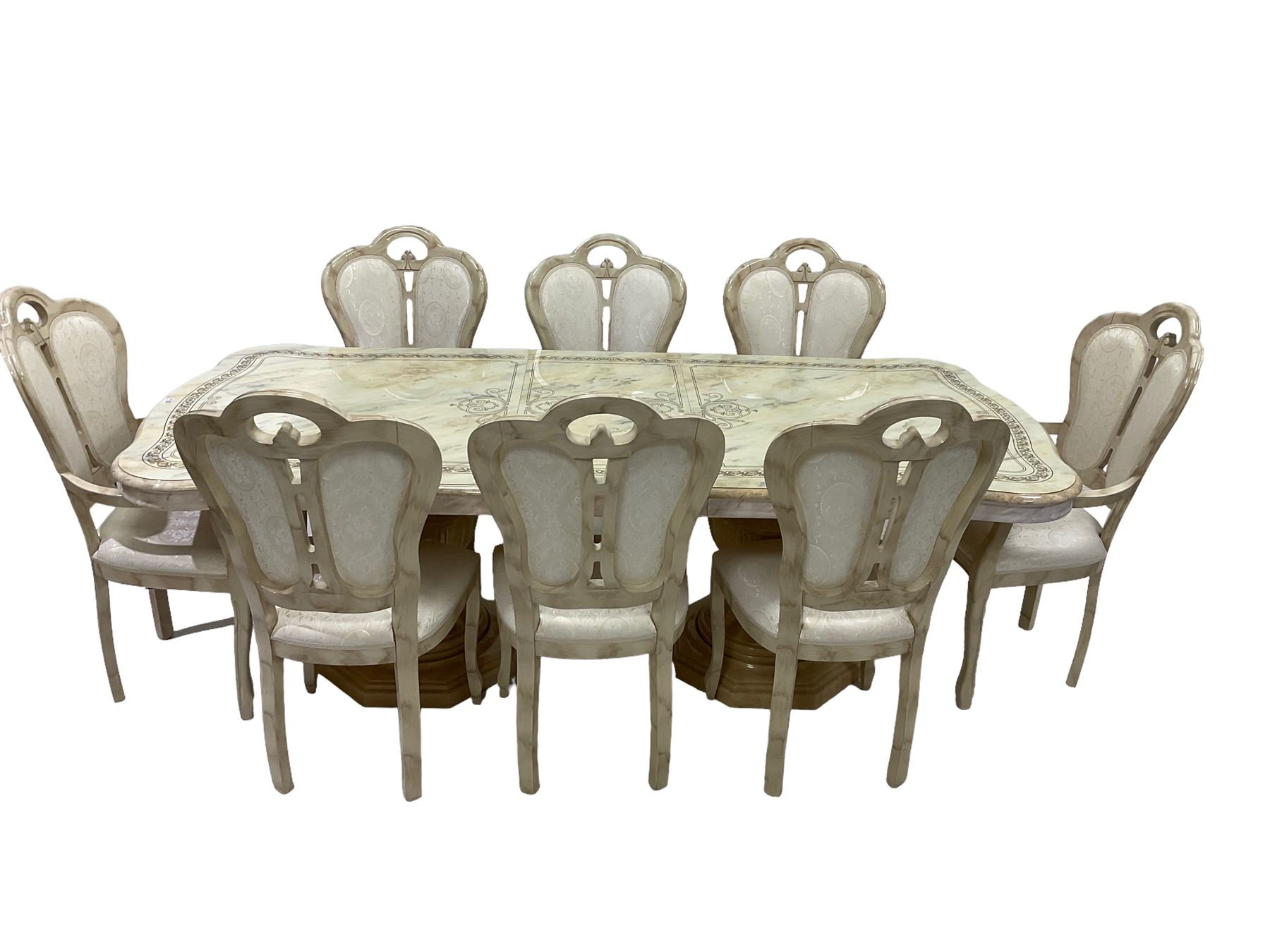 Italian composite marble extending dining table