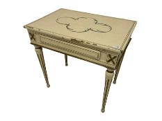 19th century Continental painted and gilded pine side table