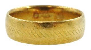 18ct gold wide wedding band