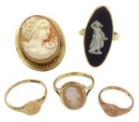 Gold Wedgwood cameo ring