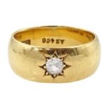 Early 20th century 18ct gold gypsy set single stone old cut diamond ring