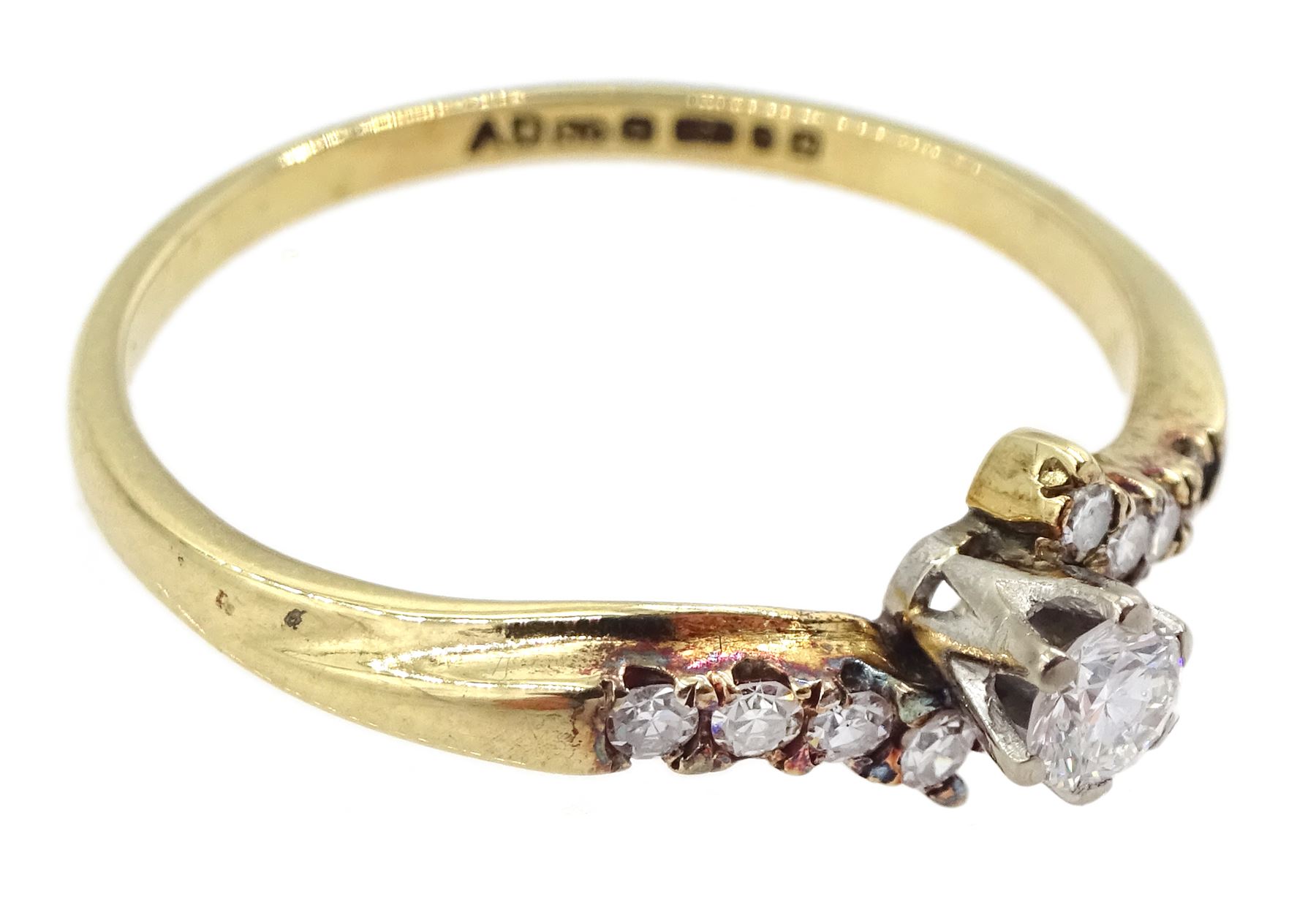 9ct gold single stone diamond ring - Image 3 of 4