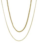 18ct gold fancy link chain necklace and a 14ct gold link necklace