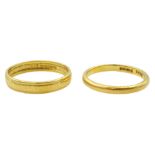 Two 22ct gold wedding bands