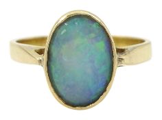 15ct gold single stone opal ring